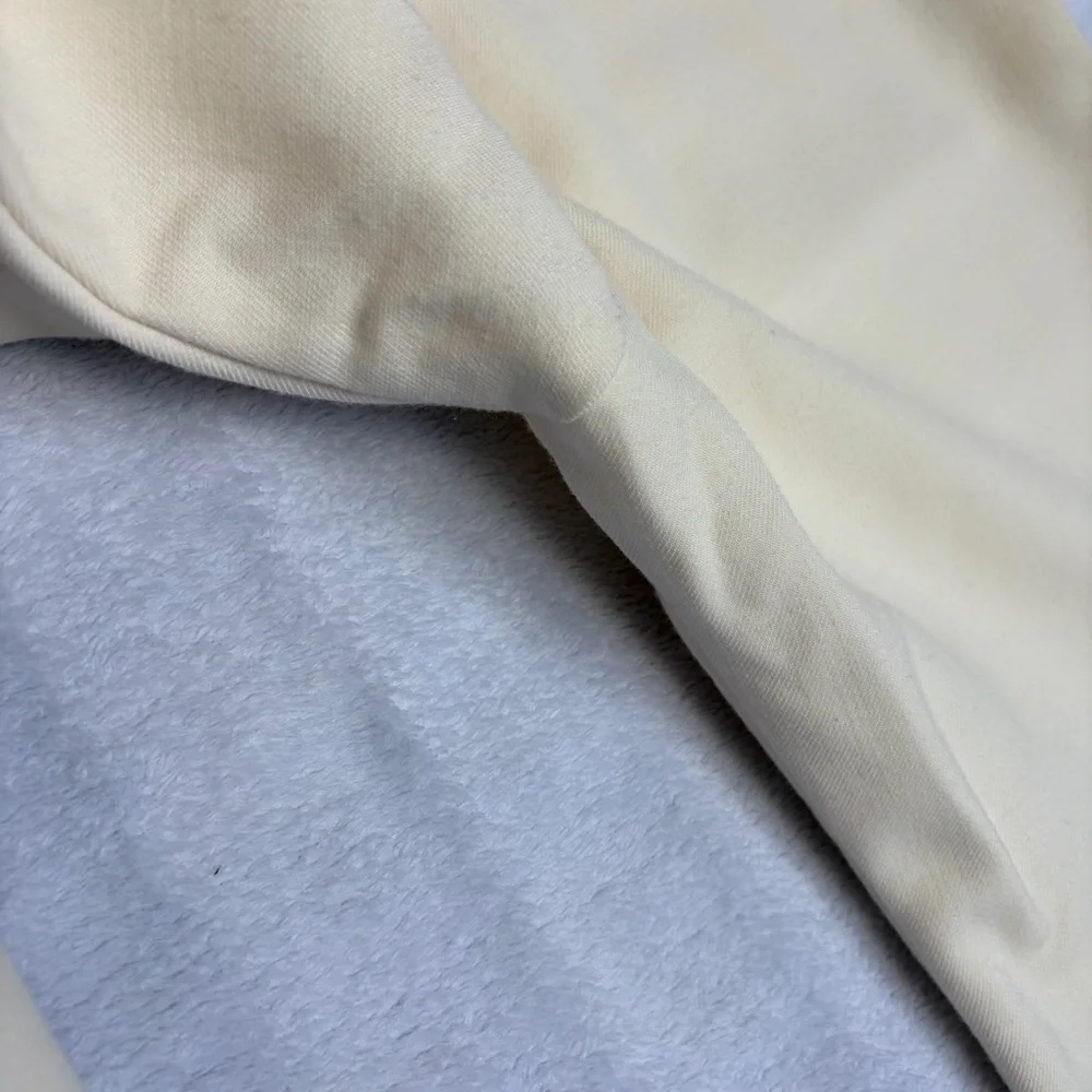 Sezane Yves Trousers Ecru Cream Sz 38 US 6 Wide Leg Long Pant Wool Blend READ - Picture 14 of 16